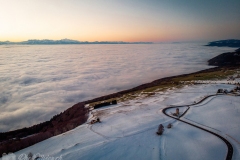 Lever de soleil sur la brume